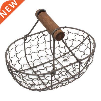 Vintage Style Iron Wire Bread Storage Basket for Storing