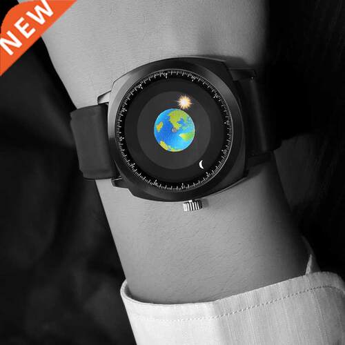 Rotaton Earth Watch Men Starry Sky Waterproof Wrstwatches