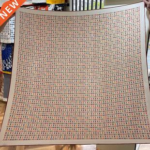 Silk Cashmere Scarf Women Hand Rolled Shawls H Letters Print