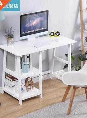 Workstation Study White Two Shelves Table Multi-purpose Work
