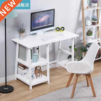 Workstation Study White Two Shelves Table Multi-purpose Work