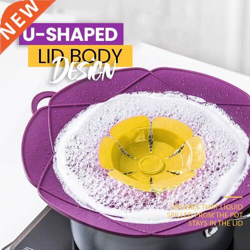 Silicone Lid Spill Stopper Cover For Pot Pan Kitchen