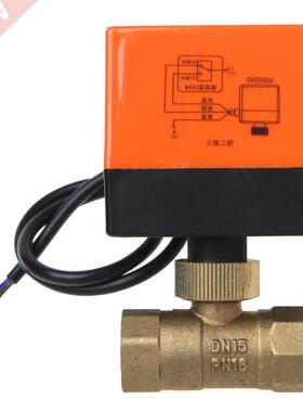Electric Motorized Brass Ball Valve DN15 AC 220V 2 Way -Wir