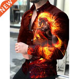 Fashion Luxury Social Men Shirts Turn-down Collar Buttoned S