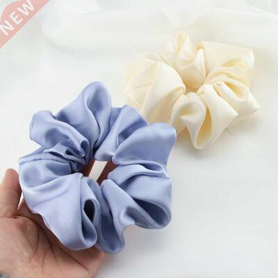 Silk Satin Large Scrunchies Elastic Rubber Hair Bands Women