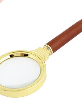 60mm Diameter 4X Optical Lens Rosewood Handle Magnifying Gla