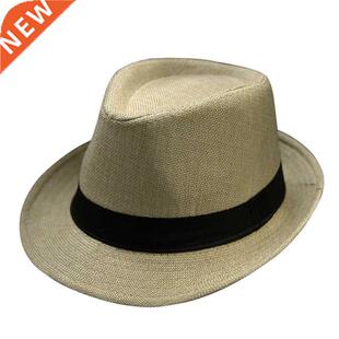 summer Fedora Hat for Men Fashionable Elegant Vintage Black