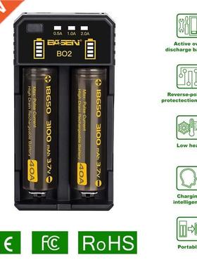 BASEN Lithium Battery Charger for 18650 26650 21700 10440 1