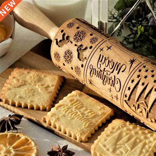 Wooden Rolling Pin Home Letter Cartoon Patterns Rolling