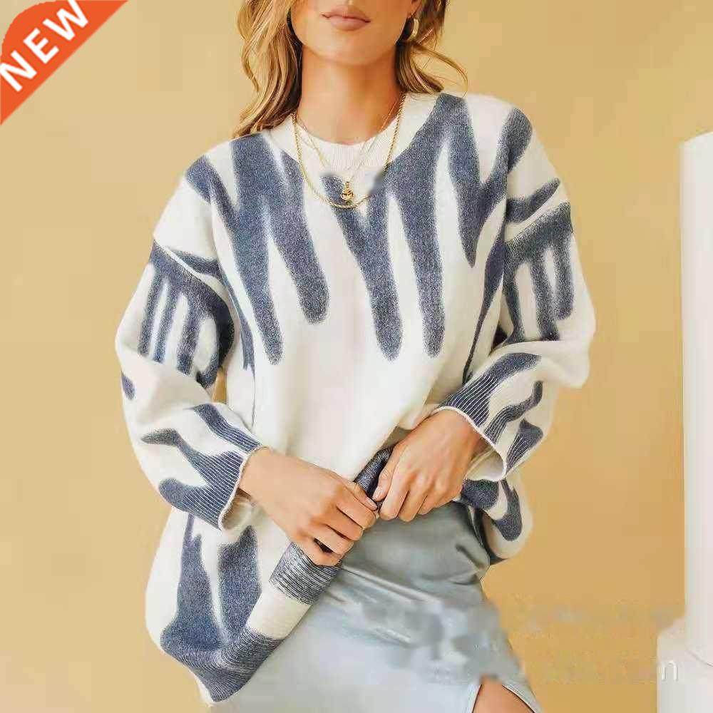 Women Knitwear Sweet Floral Cardigans V Neck 套头宽松毛衫女