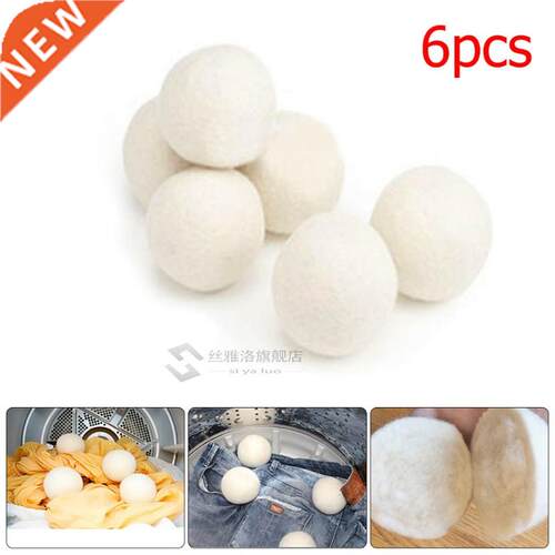 New 6Pcs/set organic wool dryer balls Laundry Clean Reusable