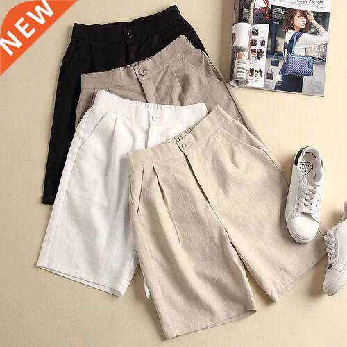 board shorts cotton and linen female large size 2022 summer