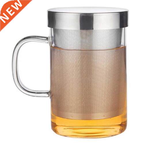 500Ml Travel Heat-Resistant Glass Tea Infuser Mug with Stain