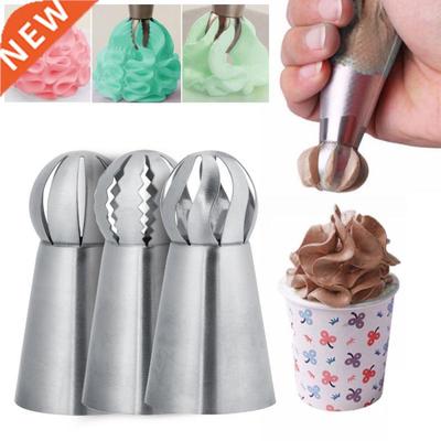 3Pcs/Set Cupcake Stainless Steel Sphere Ball Shape Icing