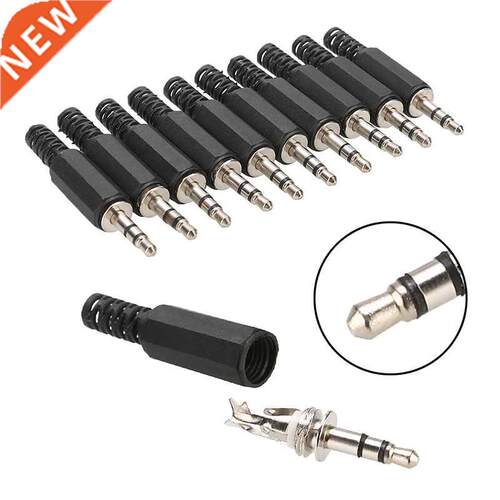 3.5mm 1/8'' Male Plug Black Audio Plug Dual Channel