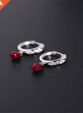 DAIMI Faceted Ruby Earrings Women's Day gemstones Genuine Ra