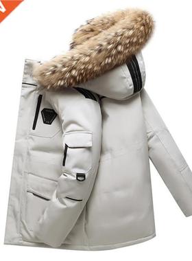 Winter Thicken Men's Down Jacket With Fur Collar Warm Parka
