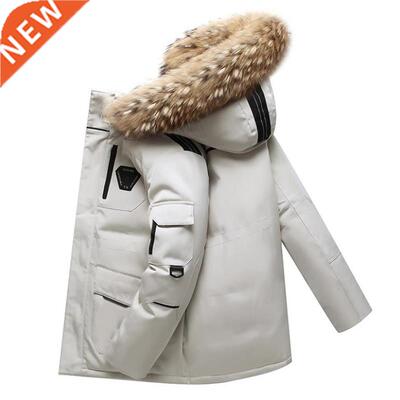 Winter Thicken Men's Down Jacket With Fur Collar Warm Parka