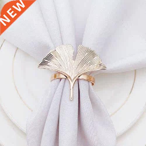6pcs Ginkgo Leaves Napkin Ring Buckle Hols for Wedding