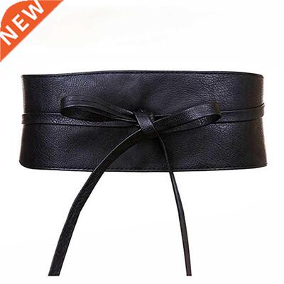 Women Bow Belt New Lace Up Pu Belts for Women Straps Wide Wa