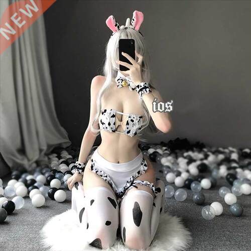 Japanese Cos Cow Cosplay Costume Maid Tankini Bikini Swimsui