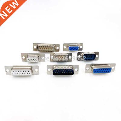 10PCS DB15 VGA Plug D type connector 3 row 15pin port socket