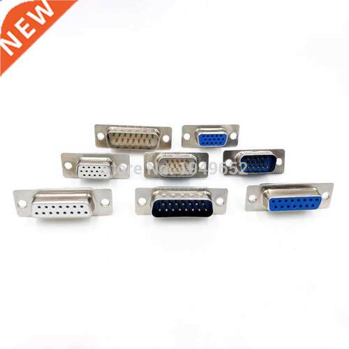 10PCS DB15 VGA Plug D type connector 3 row 15pin port socket