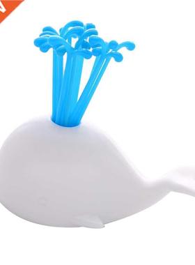 1Set Creative Whale Fruit Fork Cake Dessert Salad Sticks