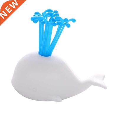 1Set Creative Whale Fruit Fork Cake Dessert Salad Sticks
