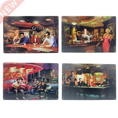 Elvis Presley Monroe Hollywood James Dean snooker Tin Plate