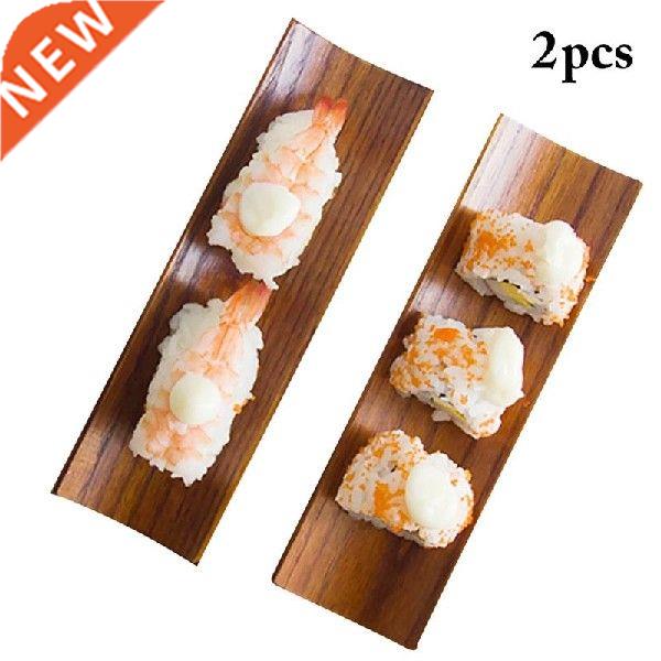 2pcs Creative Wood Round Solid Wood Pan Plate Fruit Dishes