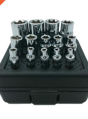 14pcs/set E Plum Blossom Star Female Drill Bit Socket Set 1/