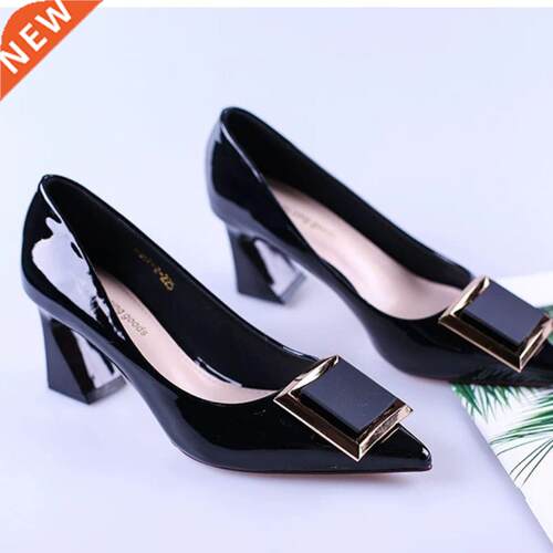 Square Buckle Fashion OL Office Shoes 2022 New Women's Conci