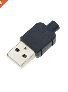 Hot 10Sets  USB 2.0 Connector Plug A Type Male 4 Pin Asse