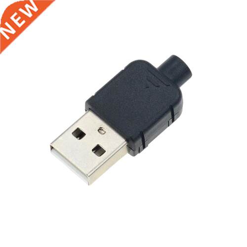 Hot 10Sets  USB 2.0 Connector Plug A Type Male 4 Pin Asse