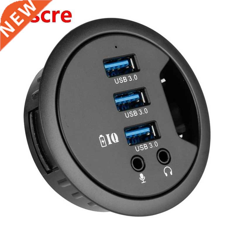 USB.0 Hub Splitter with .5mm Audio Microphone Phone Jack