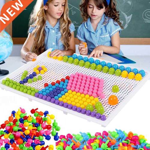 Children Toys Puzzle Peg Board With 96 Mushroom Pegs Model K