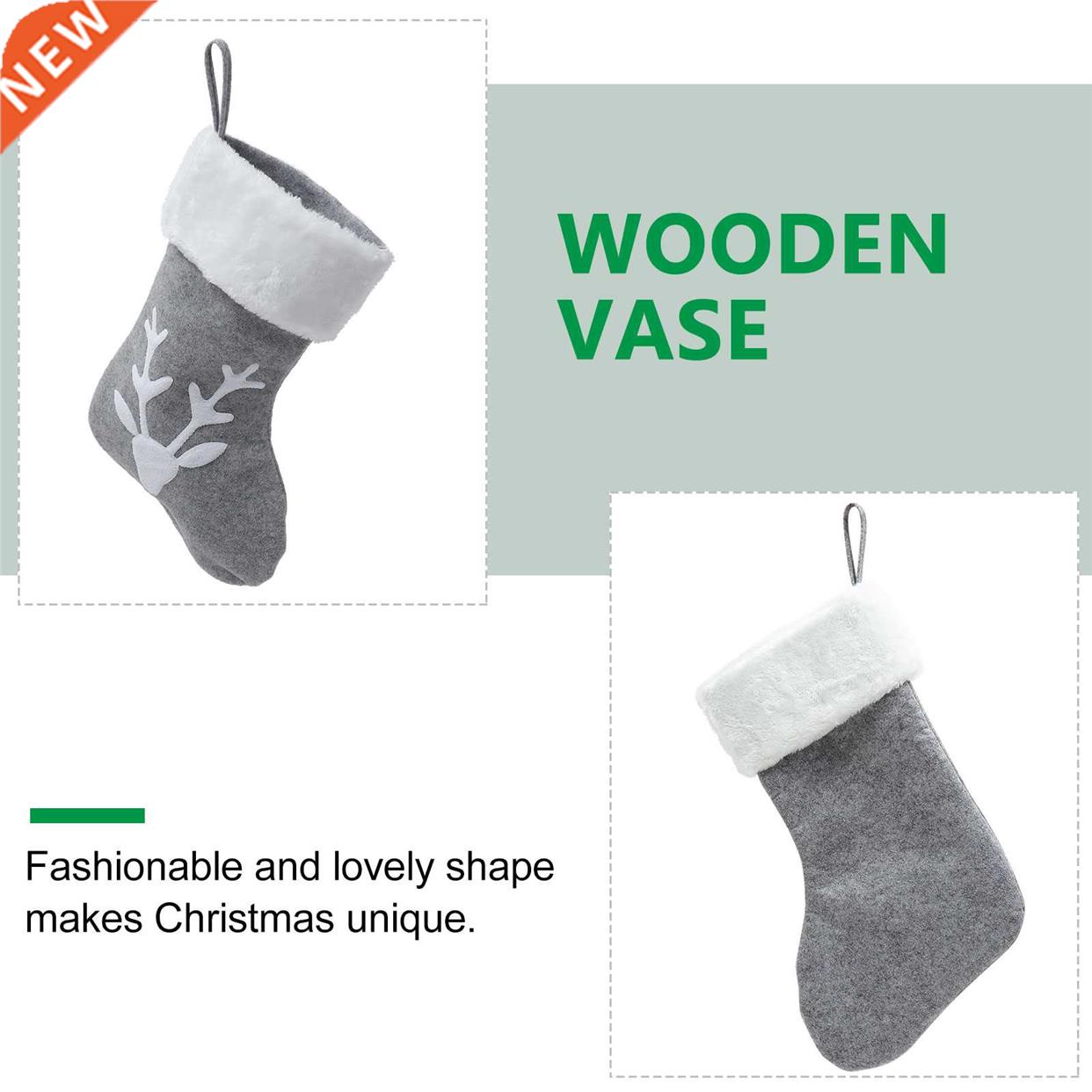 1Pc Christmas Embroidery Christmas Stocking Decoration