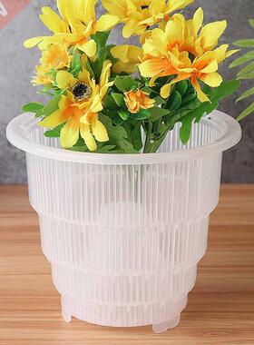 L-15cm Flower Planter Container Resin Mesh Pot Clear Orchid