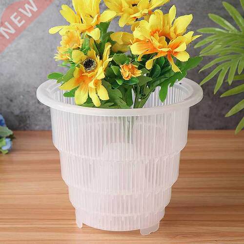 L-15cm Flower Planter Container Resin Mesh Pot Clear Orchid