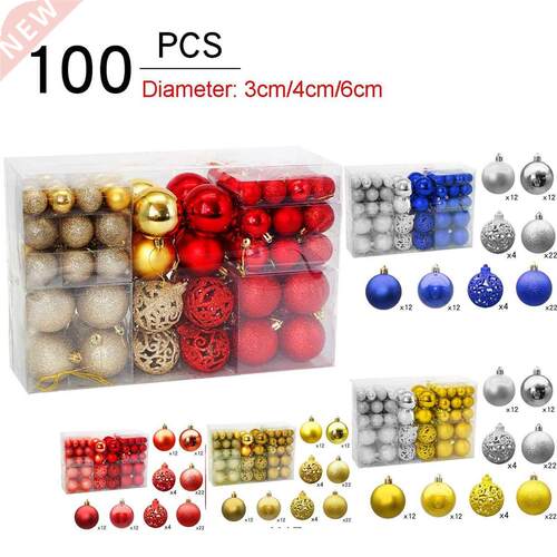 100 Pcs/Set Christmas balls Christmas tree decorations Brigh