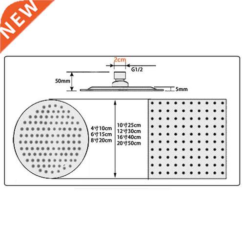 Round & Square Stainless Steel Showerhead Rainfall Rain
