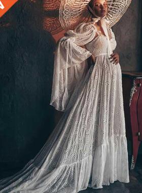 Pretty Lace Maternity Dress A Line Maternity Gown for Photos