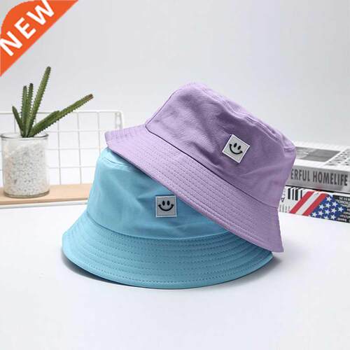 Fashion Women Bucket Hat New Candy Colors Smile Face Sun Hat