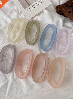 South Korea's new jelly color frosted elliptical clip back h