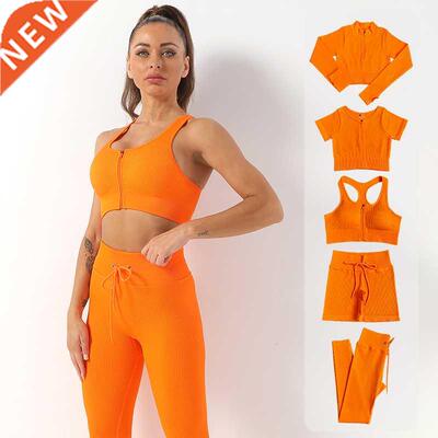 Chándal sin costuras para mujer, conjunto de Yoga par