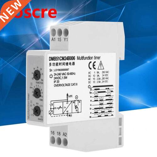 Time Relay Switch DC 24V AC 24-240V Multi-voltage Time Relay