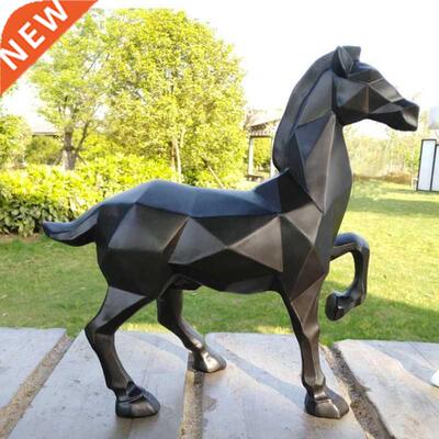 Geometric Horse Statue Resin Animal Sculpture Crafts