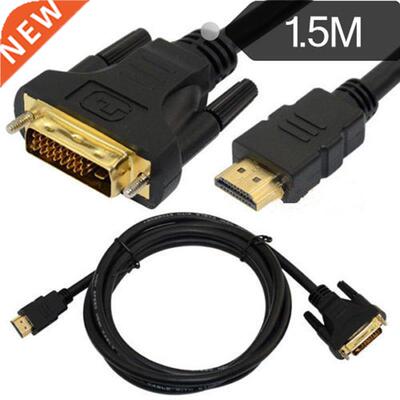 DVI 24+1pin Male To HDMI Male Digital Cable Lead PC LCD HD T