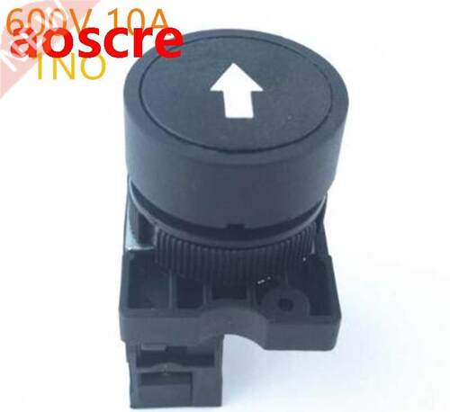 Black 22mm 1 NO N/O Sign Momentary Push Button Switch 600V 1